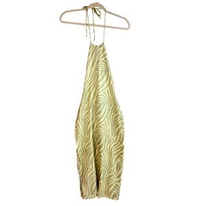 Princess Polly Sona Midi Dress In Sage Green Zebra Print Women's Size 6